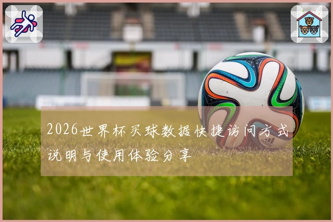 2026世界杯买球数据快捷访问方式说明与使用体验分享